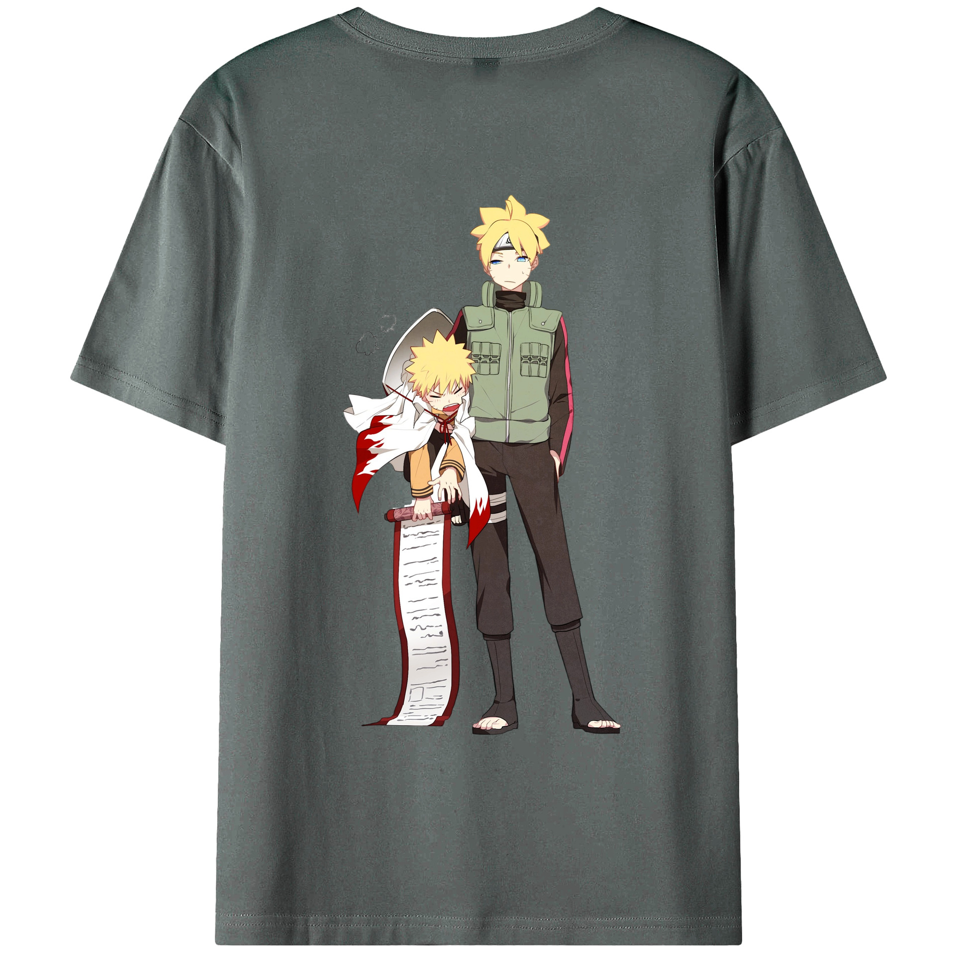 （画像用） NARUTO -ナルト- 波風 ミナト Namikaze Minato 綿100％ メンズ半袖Tシャツ（バックプリント） 通気性